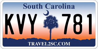 SC license plate KVY781