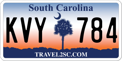 SC license plate KVY784
