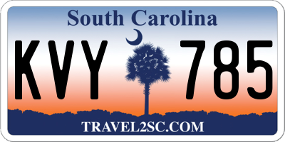 SC license plate KVY785