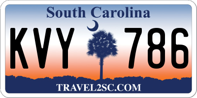 SC license plate KVY786