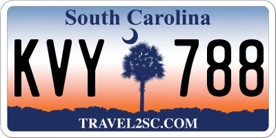 SC license plate KVY788