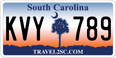 SC license plate KVY789