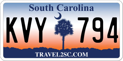 SC license plate KVY794
