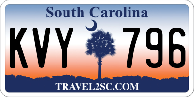 SC license plate KVY796