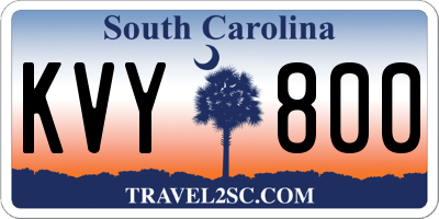 SC license plate KVY800