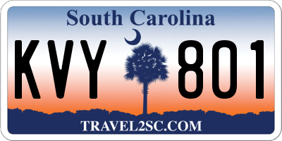 SC license plate KVY801
