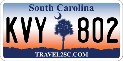 SC license plate KVY802