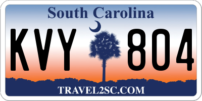 SC license plate KVY804
