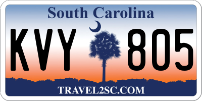 SC license plate KVY805