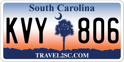 SC license plate KVY806