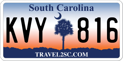 SC license plate KVY816