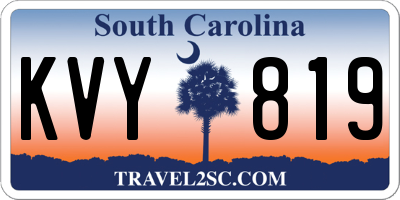 SC license plate KVY819
