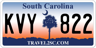 SC license plate KVY822