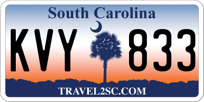 SC license plate KVY833