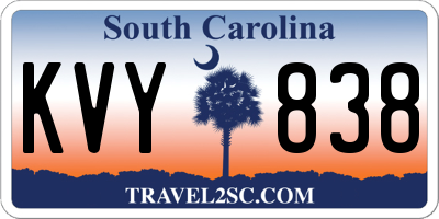 SC license plate KVY838