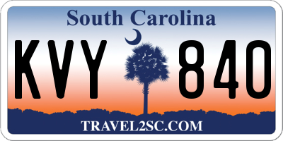 SC license plate KVY840