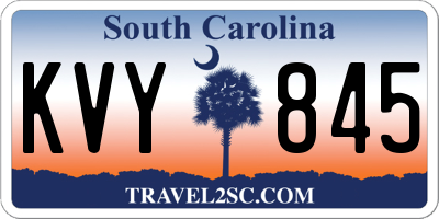 SC license plate KVY845