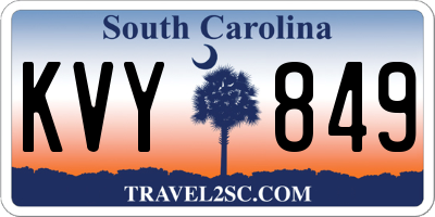 SC license plate KVY849