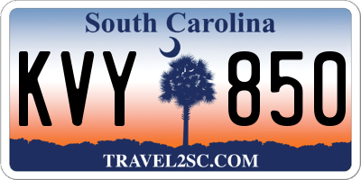 SC license plate KVY850