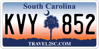 SC license plate KVY852