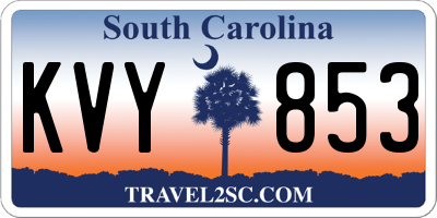 SC license plate KVY853