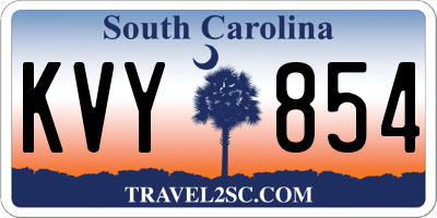 SC license plate KVY854