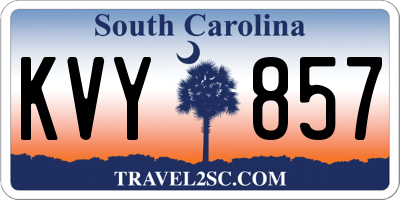 SC license plate KVY857