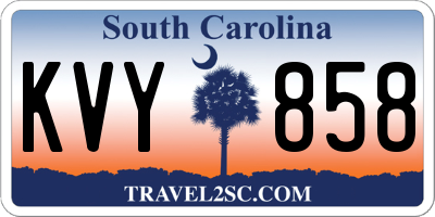 SC license plate KVY858