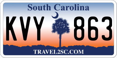 SC license plate KVY863