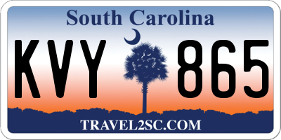 SC license plate KVY865