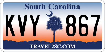 SC license plate KVY867