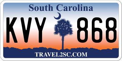 SC license plate KVY868