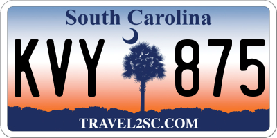 SC license plate KVY875