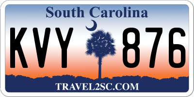 SC license plate KVY876