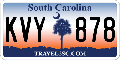 SC license plate KVY878