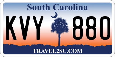 SC license plate KVY880