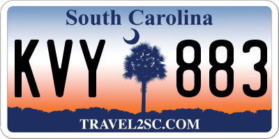 SC license plate KVY883