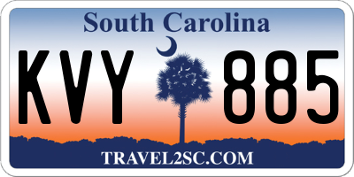 SC license plate KVY885