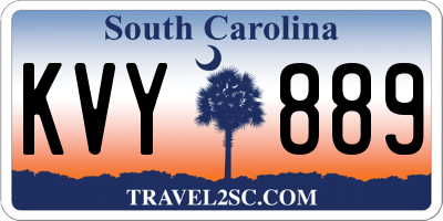 SC license plate KVY889