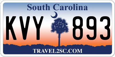 SC license plate KVY893