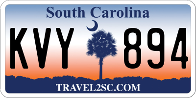 SC license plate KVY894