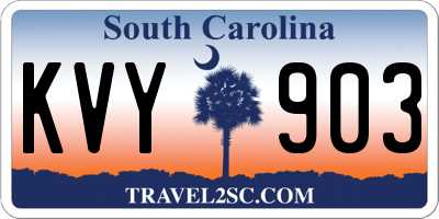 SC license plate KVY903