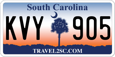 SC license plate KVY905