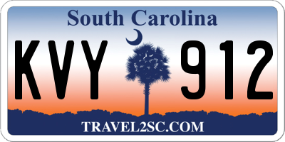 SC license plate KVY912