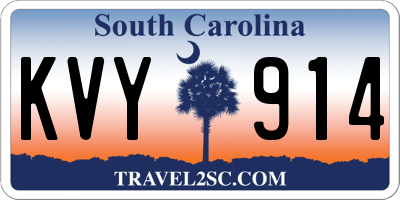 SC license plate KVY914