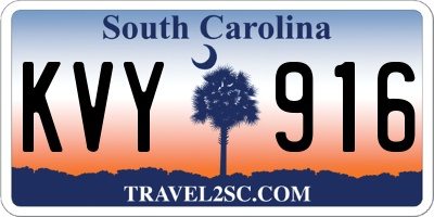 SC license plate KVY916