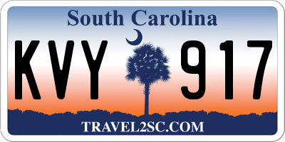SC license plate KVY917