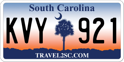 SC license plate KVY921