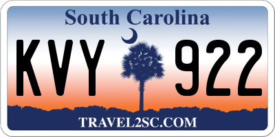 SC license plate KVY922