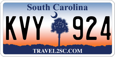 SC license plate KVY924